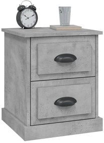 vidaXL Κομοδίνα 2 τεμ. Γκρι Σκυροδέματος 39x39x47,5 εκ. Επεξεργ. Ξύλο