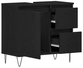 vidaXL Ντουλάπι Χωρις Νιπτήρα Μαύρη Δρυς 65x33x60 εκ Επεξεργασμένο Ξύλο