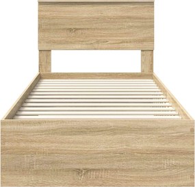 vidaXL Σκελετός Κρεβατιού Δρύς Sonoma 90 x 200 cm Επεξεργασμένο Ξύλο