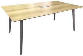 Τραπέζι συνεδριάσεων επαγγελματικό Denith pakoworld ανθρακί-φυσικό 180x100x75εκ