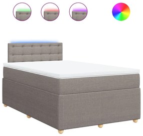 Κρεβάτι Boxspring με Στρώμα Taupe 120x190 εκ. Υφασμάτινο - Μπεζ-Γκρι