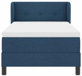 vidaXL Κρεβάτι box spring με στρώμα με στρώμα Μπλε 80 x 200 cm ύφασμα