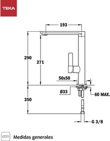 Μονή λαβή βρύση Teka FO 915 Ασημί Μέταλλο
