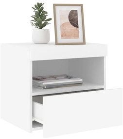 vidaXL Κομοδίνα με Φώτα LED 2 τεμ. Λευκά 50 x 40 x 45 εκ.