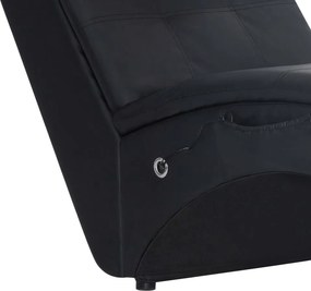 vidaXL Πολυθρόνα/Ανάκλιντρο Μασάζ Μαύρη Συνθετικό Δέρμα με Μαξιλάρι