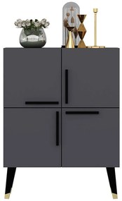Μπουφές Makro 475OLV1713 70x35x90cm Anthracite-Black Particle Board, Melamine