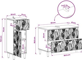 vidaXL Σετ Ντουλαπιών Μπάνιου 2 Τεμαχίων DELFT Γκρι Sonoma