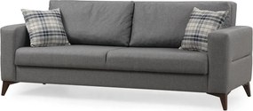 Stewehome Kristal 3θέσια πολυθρόνα σκούρο γκρι