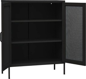 vidaXL Ντουλάπι Αποθήκευσης Μαύρο 80 x 35 x 101,5 εκ. Ατσάλινο