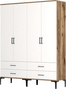 Τετραφυλλη Ντουλαπα Λευκο KUMSAL 47.5x160x201.4