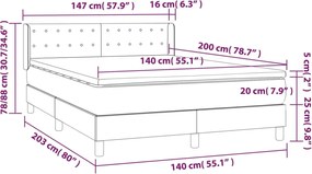 vidaXL Κρεβάτι Boxspring με Στρώμα Κρεμ 140x200εκ. από Συνθετικό Δέρμα