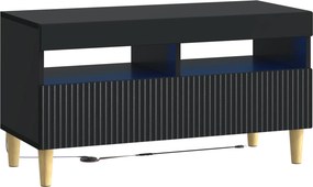 vidaXL 5 Τεμάχια LED Τηλεοπτικού Ντουλαπιού Μαύρο Επεξεργασμένο Ξύλο