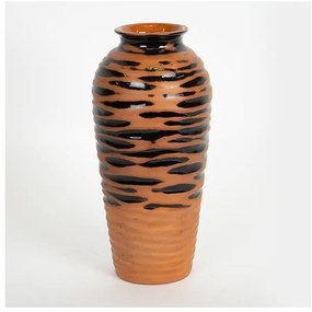 Βάζο Κεραμικό Τερακότα & Μαύρο 13.5x13.5x28.8cm 752-20233 Estheti-752-20233-Καφέ 752-20233