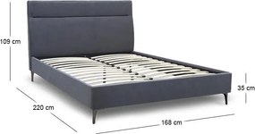 Κρεβάτι Marvel Megapap υφασμάτινο χρώμα ανθρακί 160x200εκ.