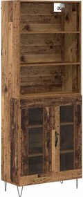 vidaXL Highboard 2 pcs Παλιό ξύλο Επεξεργασμένο ξύλο