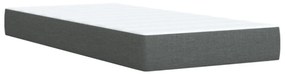 vidaXL Κρεβάτι Boxspring με Στρώμα Σκούρο Γκρι 90x200 εκ. Υφασμάτινο
