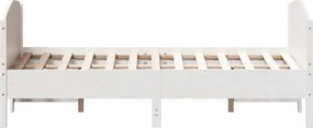 vidaXL Σκελετός Κρεβ. Χωρίς Στρώμα Λευκό 135x190 εκ Μασίφ Πεύκο