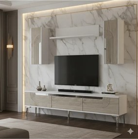 Stewehome Σετ μοντέρνας σύνθεσης τηλεόρασης με ράφι 180x30x41 cm