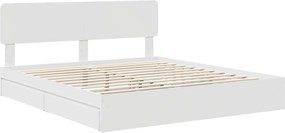 vidaXL Κρεβάτι Αποθήκης Λευκό 180 x 200 cm Επεξεργασμένο ξύλο