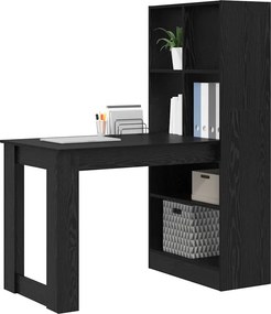 vidaXL Γραφείο Μαύρη Οξυά Επεξεργασμένο Ξύλο 122 x 67 x 145 εκ.