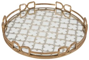 Artekko Τray Δίσκος Διακοσμητικός με Καθρέπτη Μέταλλο Γυαλί Χρυσό (40.6x40.6x5.1)cm Artekko 36167