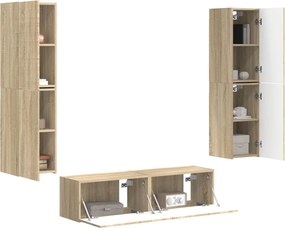vidaXL Σετ επίπλου τηλεόρασης 6 pcs Δρύς Sonoma Επεξεργασμένο ξύλο