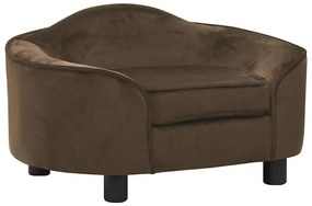 vidaXL Καναπές - Κρεβάτι Σκύλου Καφέ 67 x 47 x 36 εκ. Βελουτέ