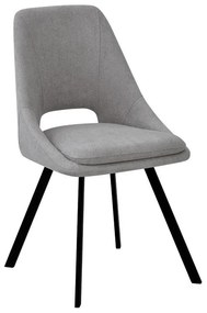 Chair Initiate teddy fabric grey-black metal leg 48x57x85cm 48x57x85 εκ.