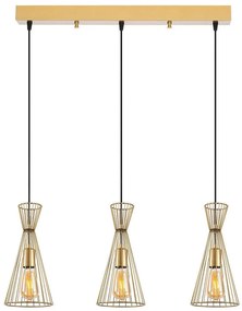 Φωτιστικό Οροφής - Ράγα Teltom 942FLG1617 68x15x125cm 3xE27 40W Gold Opviq