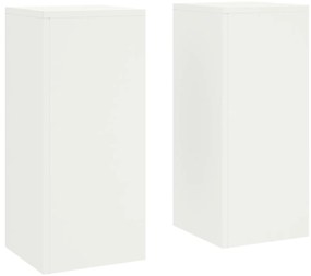 vidaXL Εξωτερικές Σταντ Φυτών  σετ 2 σε λευκό, 24x24x55 εκ, Ατσάλι
