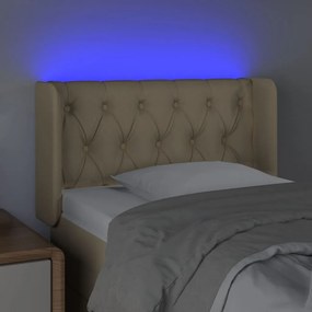 vidaXL Κεφαλάρι Κρεβατιού LED Κρεμ 83x16x78/88 εκ. Υφασμάτινο