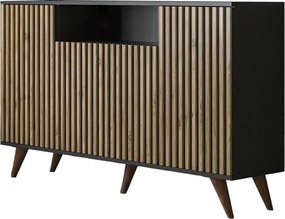 Μπουφές Ξύλινο / Μαύρο / Πεύκο Atlantic FRN 140x35x91