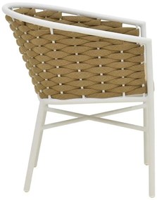 Καρέκλα - Πολυθρόνα Noevo αλουμινίου-pp στοιβαζόμενη με λευκό σκελετό και μαξιλάρι 57x62x77 εκ. 57x62x76 εκ.