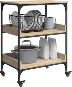 vidaXL Καρότσι Κουζίνας Δρύς Sonoma 60 x 41 x 80,5 εκ.