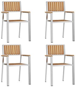 vidaXL Σετ Εξωτερικής Τραπέζης 5 pcs Καφέ Στερεό Ξύλο Τίκ