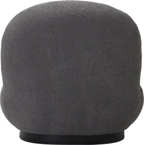 Πολυθρόνα Rosalie pakoworld μπουκλέ ύφασμα σε ανθρακί απόχρωση με μαύρη βάση 85x82x77εκ