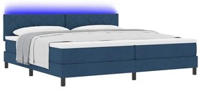 vidaXL Κρεβάτι με ελατήρια με στρώμα Μπλε 200 x 200 cm ύφασμα