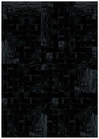 Δερμάτινο Χειροποίητο Χαλί Skin 10 Black