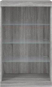 vidaXL Μπουφές με LED Γκρι Sonoma 60,5 x 37 x 100 εκ.