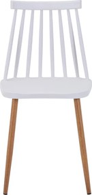 Καρέκλα Aurora pakoworld λευκό pp-φυσικό μεταλλικό πόδι 42x49.5x77εκ