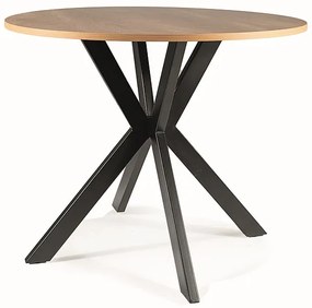 STÓŁ TALIA II DĄB/CZARNY MAT FI 90 DIOMMI-80-3402
