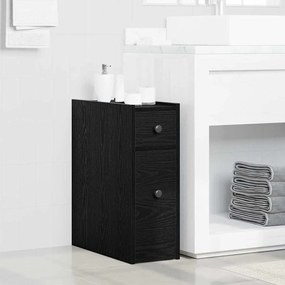 vidaXL Ναρός Ντουλάπι Μπάνιου Μαύρη δρυς 80 x 18 x 60 εκ