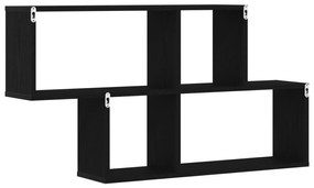 vidaXL Μαύρος Καρυδιάς Τοίχου Ντουλάπα 76x15x53 εκ. Κατασκευασμένο από Επεξεργασμένο Ξύλο