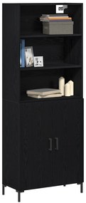 vidaXL Μπουφές Μαύρη Δρυ 69.5x34x180 εκ Επεξεργασμένο Ξύλο