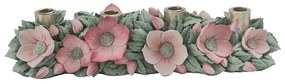Κηροπήγιο 4 Θέσεων Rose 658091 44x12,5x9,2cm Multi Marva Ceramic