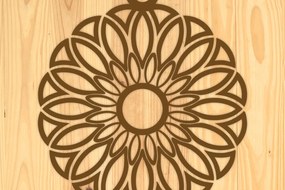 Σετ των 3 Intra απο ξύλο plywood  Χρώμα wenge 3mm-4mm πάχος - Σκουλαρίκια λουλουδιών Σχέδιο Δίασταση 3x3 cm INTRAFABR-103321882