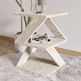 Βοηθητικό Τραπέζι Τραβερτίνη ALBENI 29,6x29,6x54,2