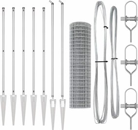 vidaXL Τεντώτο με στήριγμα Ασημί 1,2 x 10 m Ατσάλι