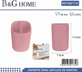 Θήκες οδοντόβουρτσας πλαστικές σε σετ 5Χ - Pink - 21734
