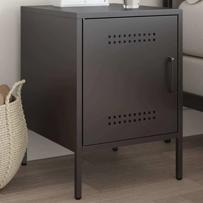 vidaXL Κομοδίνο Μαύρο 36x39x50,5 εκ. από Χάλυβα